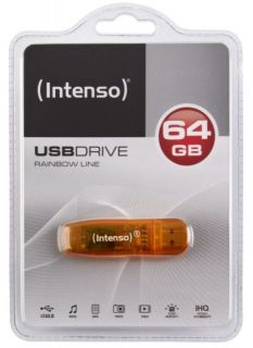 Intenso USB Stick 64GB Speicherstick Rainbow Line orange