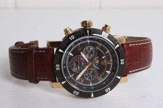 Armbanduhr Carucci Automatik Uhr Datum Lederband Faltschliesse