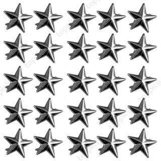 100 Stuecke 15mm Nieten DIY Sterne Ziernieten Krallenniet Dunkelgrau