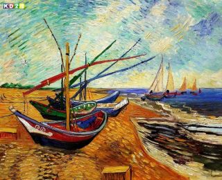 Vincent Van Gogh   Fischerboote am Strand c81187 50x60cm Ölgemälde