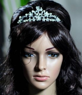 Bijoux de cheveux diadème mariage de mariée tiare tiara argenté