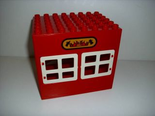 LEGO DUPLO Feuerwehr, Haus, Gebäude mit 2 Fenster und 2 große Tore