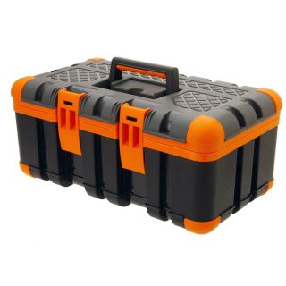 Werkzeugkiste TITANO aus stabilem Kunststoff in Grau orange 50 x 30 x