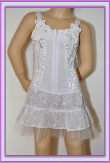 Kinder Mädchen Sommer Kleid Festkleid Gr.86 bis 146 #022 Weiß