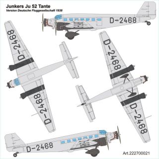 AIRPOWER87 222700021 Bausatz 1:87 Junkers JU 52/3m „Lufthansa 1938
