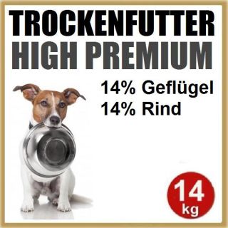 Trockenfutter PREMIUM RIND & GEFLÜGEL 14kg für Hunde Neu ab 1