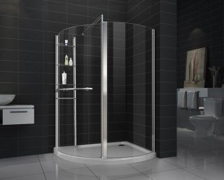 Dusche Duschkabine große Eckdusche Rund ESG 125x95cm