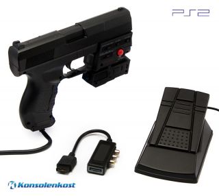 Playstation 2   Light Gun inkl. Reload Pedal & AV Adapter [Logic3
