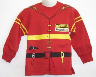 Kinder Uniform Sweat* Feuerwehr rot 92/98 bis 128/134