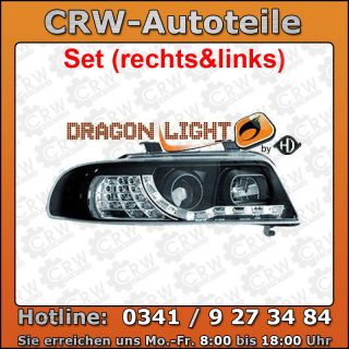 Set Audi A4 B5 Typ 8D Bj. 99 01 LED Dragon Lights klarglas/schw