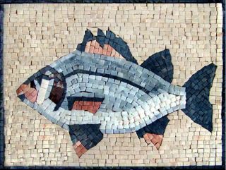 Mosaikfliesen Mosaik Marmor Mosaikbilder Fisch Meeresmotive Badfliesen