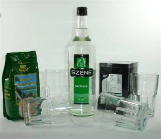 Teil. Caipirinha Set mit 6 Gläsern + Cachaca Cocktail