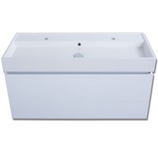 White Badmöbel 105 cm Doppel Waschtisch Waschbecken Unterschrank Bad
