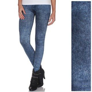Distressed OldSchool Jeans Look Leggings blau S~M