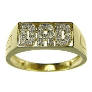Herren Ring 9 Karat (375) Gelbgold Gr. 61 (19.4) 8 Diamanten 9 RD9373