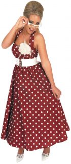 Damen Kostüm Kleid Mit Roten Punkten Ball 1950s Damen Outfit Kostüm