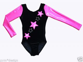 Turnanzug Gymnastikanzug Samt schwarz rosa 116 170