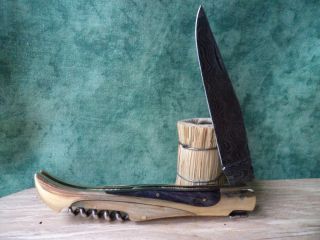 Messer Damastmesser Laguiole Style 128 Lagen Handvoll im 2 Holz