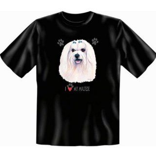 Shirt mit Motiv   I love my Malteser   USA Shirt bedruckt Hund