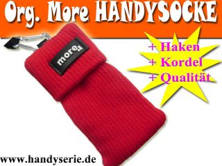 More HandySocke Handy Tasche Socke Rot mit Band Kordel