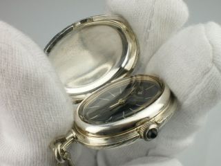 Art Deco ROYAL 925 Silber Handaufzug Swiss Damen Uhr,Uhranhänger,mit