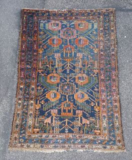 Orientteppich handgeknüpft   Kasak ca. 80 Jahre alt 144 x 101 cm