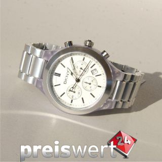 DKNY Damen Uhr Chrono Aluminium NY8262 silber NEU UVP 139 €