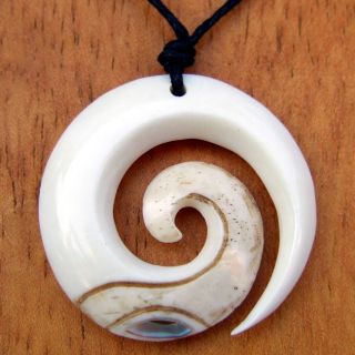 Tribal Amulett Anhänger Kette Maori Koru Spirale PB144