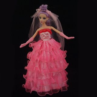 Rosa Barbie Puppen Braut Kleidung Für Hochzeit Kleid