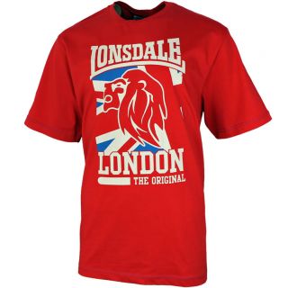 Lonsdale London Herren Classic T Shirt S M L XL XXL Tee rot schwarz