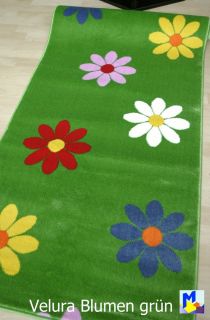 Teppich Brücke *VELURA Blumen grün* 80x150 cm NEU weicher und