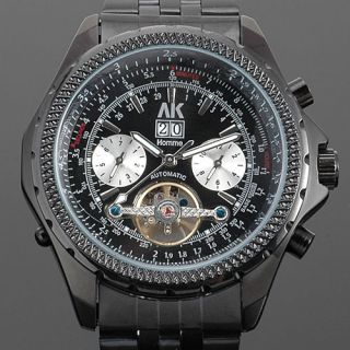 NEU AK Luxus Militär Edelstahl Herrenuhr Automatik Uhren Datum Woche