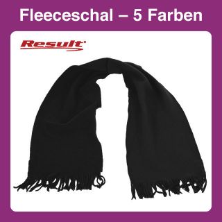 R143 Warmer Schal Tuch in Fleece mit Fransen, Winter, Result schwarz