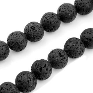 Strang schwarz Lava Stein Perlen 18mm Edelstein rund 