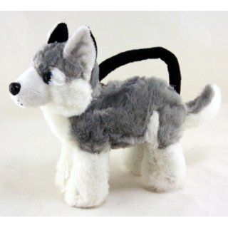 Huskytasche ~ Kinder Handtasche aus Plüsch ~ Hund, ca. 22 cm, Husky