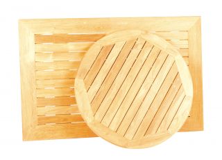 Teakholz Tischplatte Massiv Teak Holz, D  80
