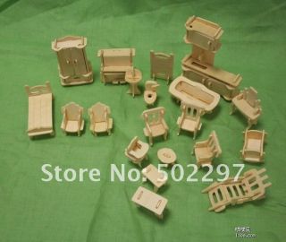 34pieces 3Dwoodcraft Puppenhaus Möbel Miniaturen Geschenk Kit