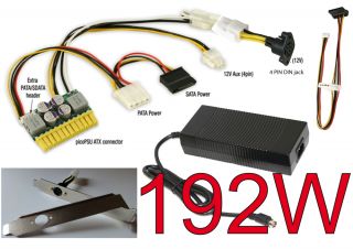 picoPSU 160 XT + 192W Adapter + Kabel + Slotblech / PCI bracket, mini