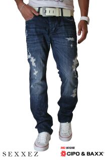 Cipo & Baxx Jeans Distressed Style Dunkle Waschung Red Brigde Jeans