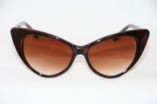 Cat Eye Sonnenbrille Übergroß 50er Jahre Klarglas Pinup schwarz o