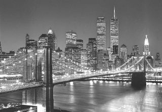 Fototapete BROOKLYN BRIDGE 175x115 New York Manhattan bei Nacht USA
