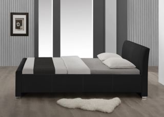 Polsterbetten Textil Leder Bett 180 x 200 cm Kunstleder Betten schwarz