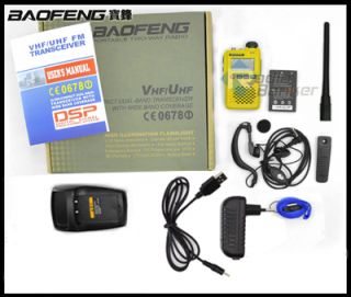 BAOFENG UV 3R 136 174/400 470Mhz mini radio Yellow + USB Program Cable