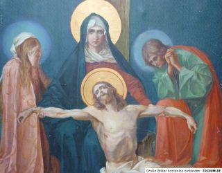 Gemälde Öl auf Leinwand Leichnam Christi um 1900