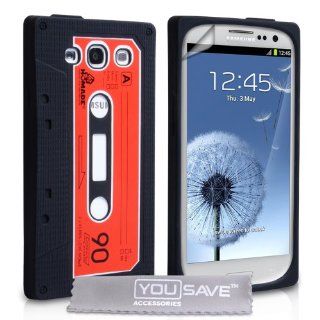 Yousave Accessories® Samsung Galaxy S3 Tasche Retro Kassette Silikon
