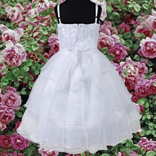 KD197 Blumenmädchen Festkleid Weiß
