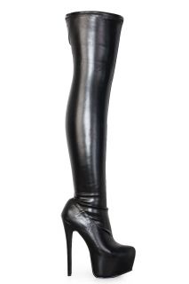 Public Desire   Ladies New Black Thigh High Womens Over Knee Concealed
