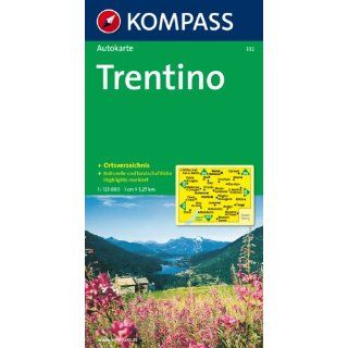 Trentino 1  125 000 Autokarte mit Gemeindeverzeichnis 