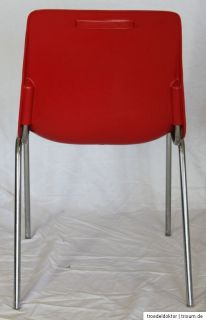 rote Stühle Stuhl Stapelstühle Chrom 70er Jahre design chair