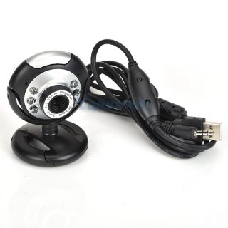 USB 80.0M 6 LED Webcam Camera Web Cam With Mic for Desktop PC Laptop